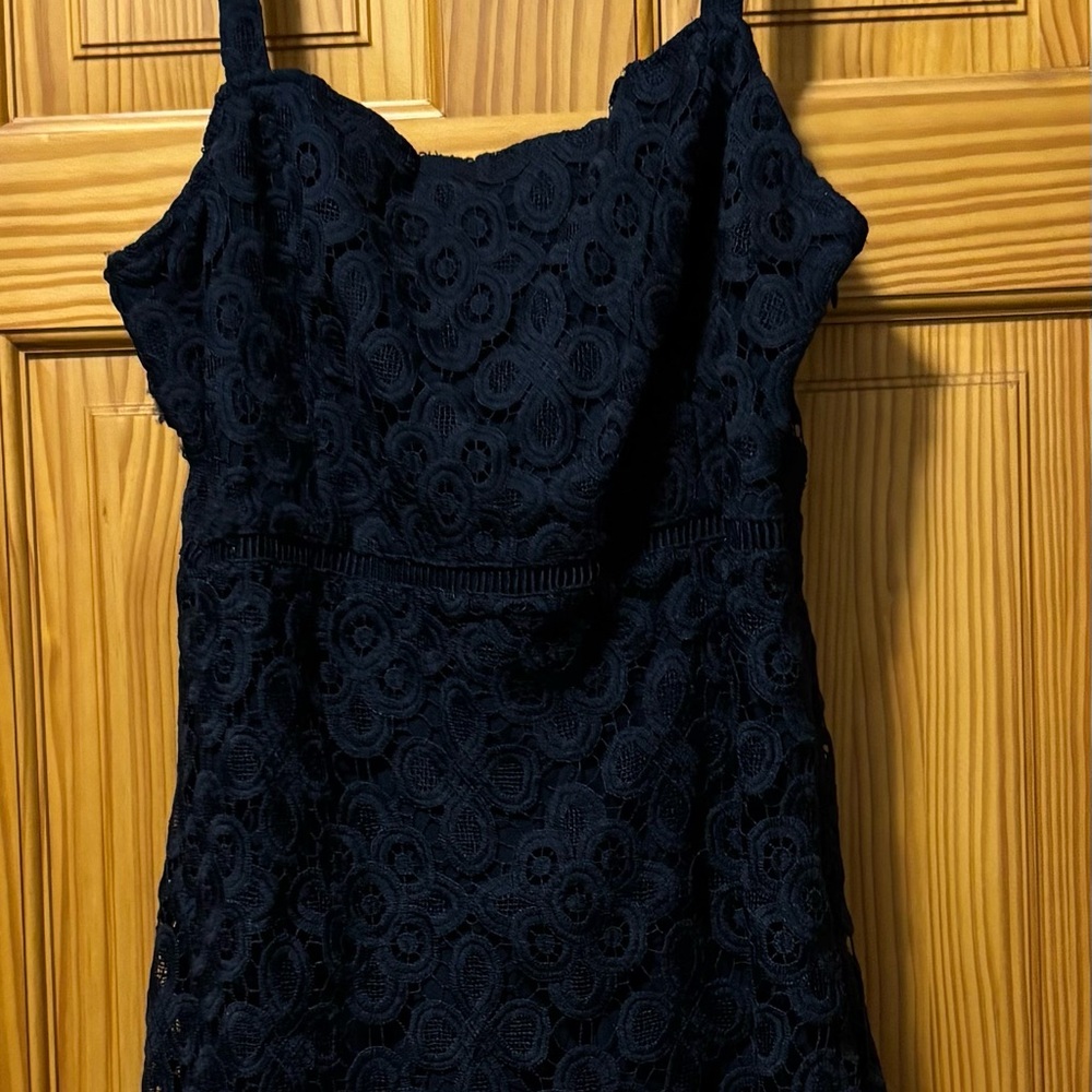 Elegant Navy Lace Dress